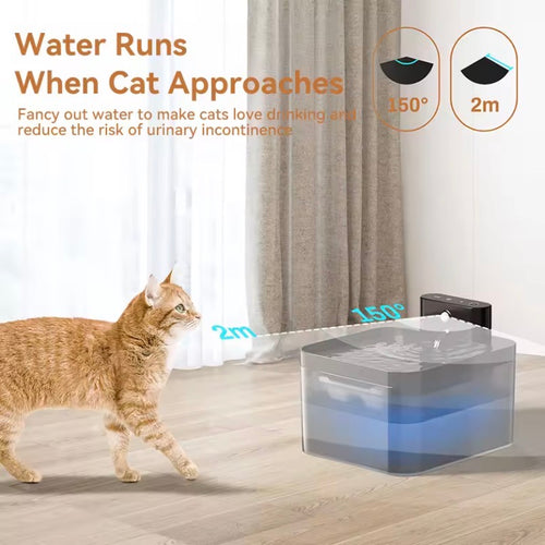 SmartFlow™ Motion-Activated Cat Water Fountain – Ultra Quiet & Wireless