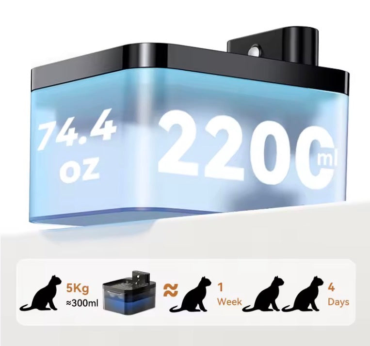 SmartFlow™ Motion-Activated Cat Water Fountain – Ultra Quiet & Wireless